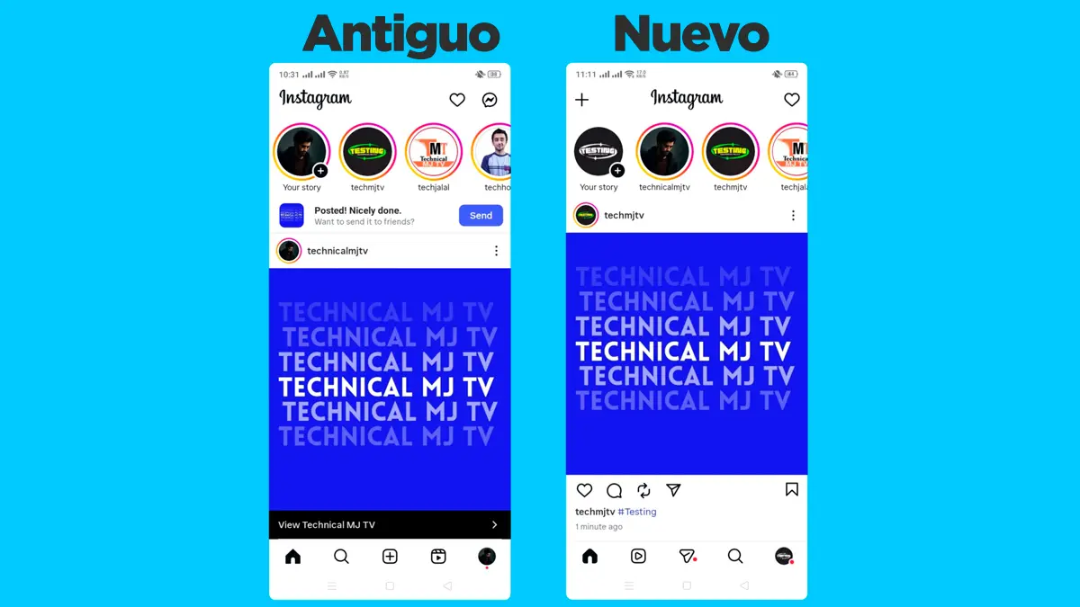 Instagram prueba nuevo diseño centrado en Reels y mensajes